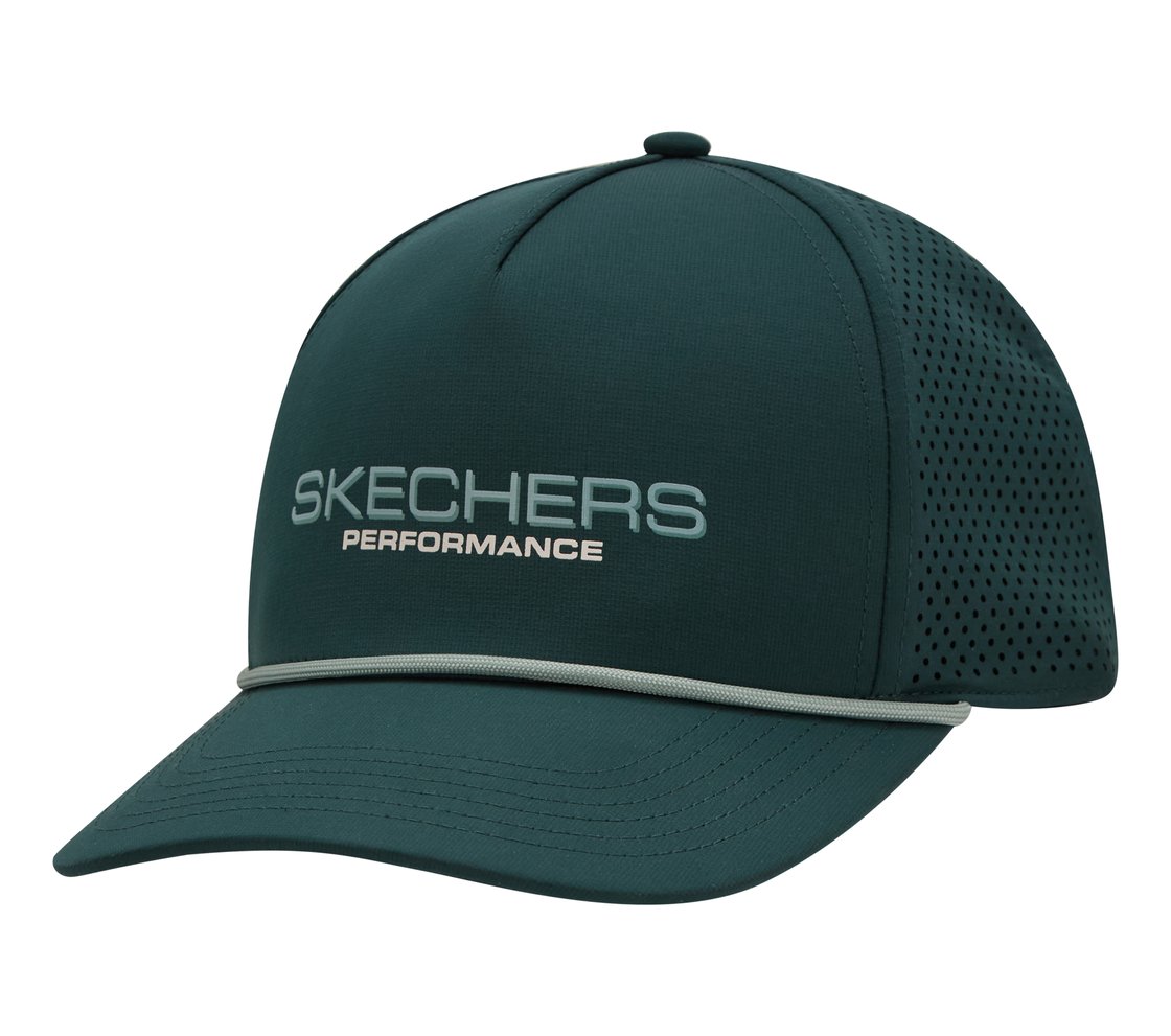 UNISEX PERFORMANCE TRUCKER HAT, STONE/OLIVE