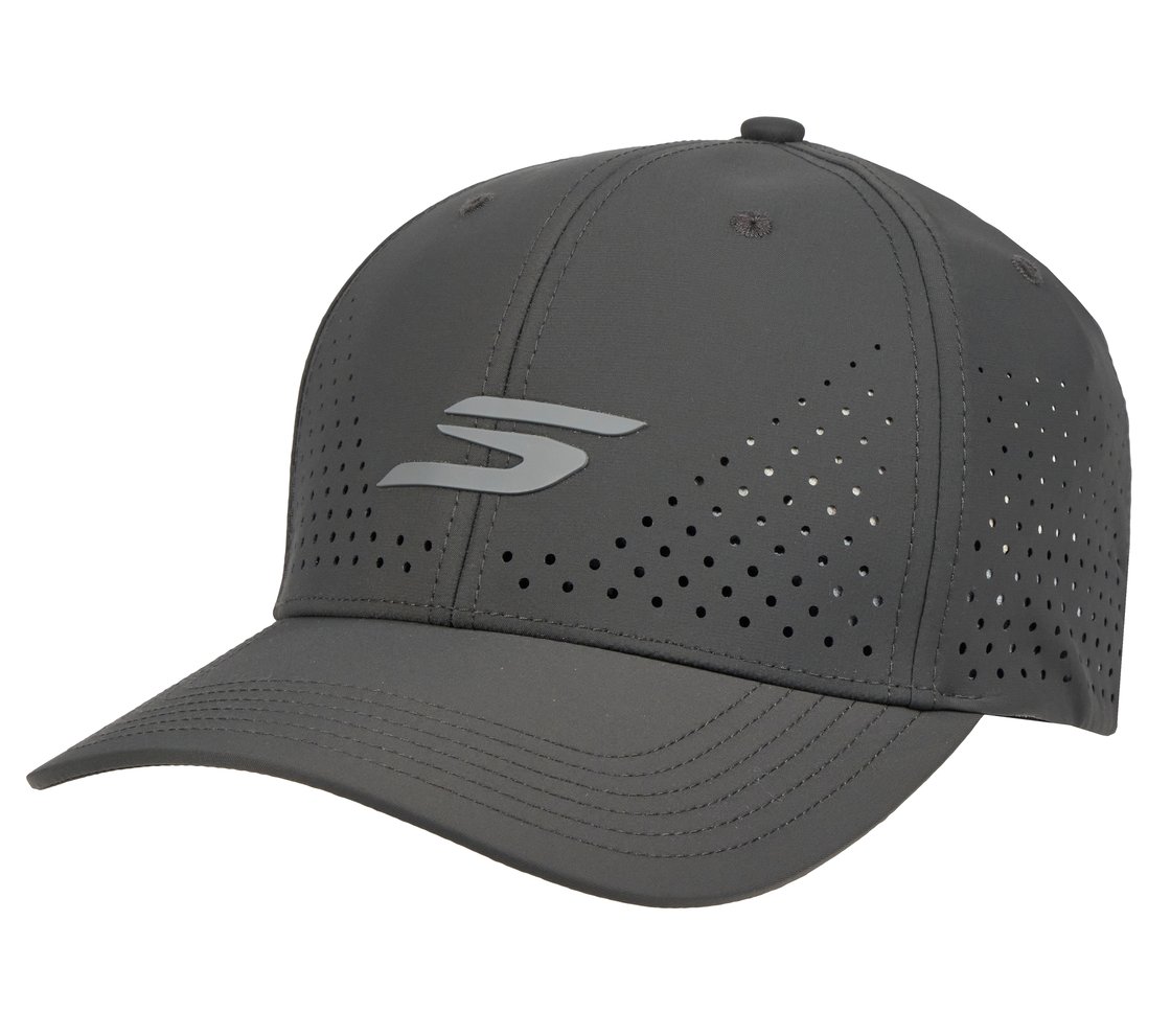 SKECHERS PRIMETIME FLEX HAT, BLACK/CHARCOAL