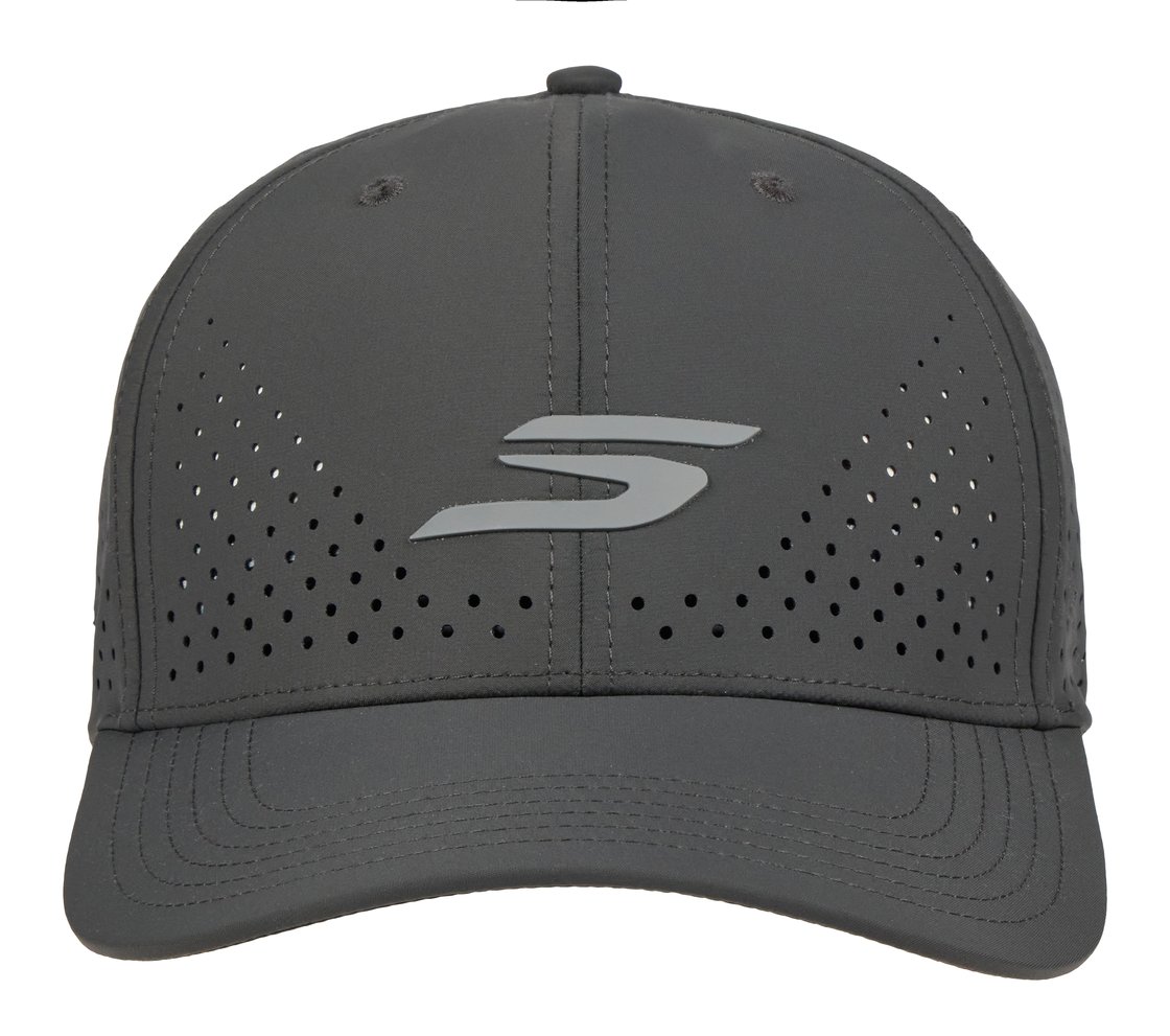 SKECHERS PRIMETIME FLEX HAT, BLACK/CHARCOAL
