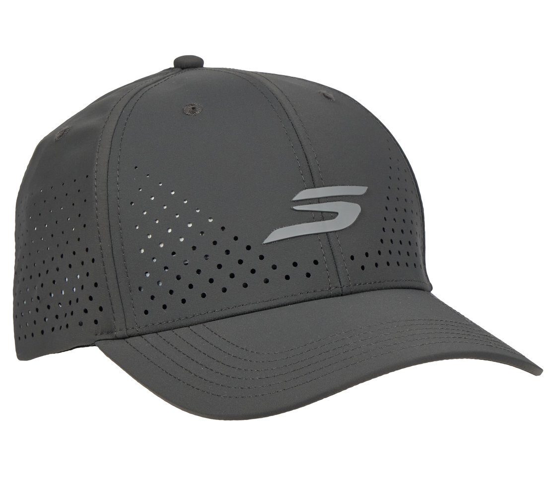 SKECHERS PRIMETIME FLEX HAT, BLACK/CHARCOAL