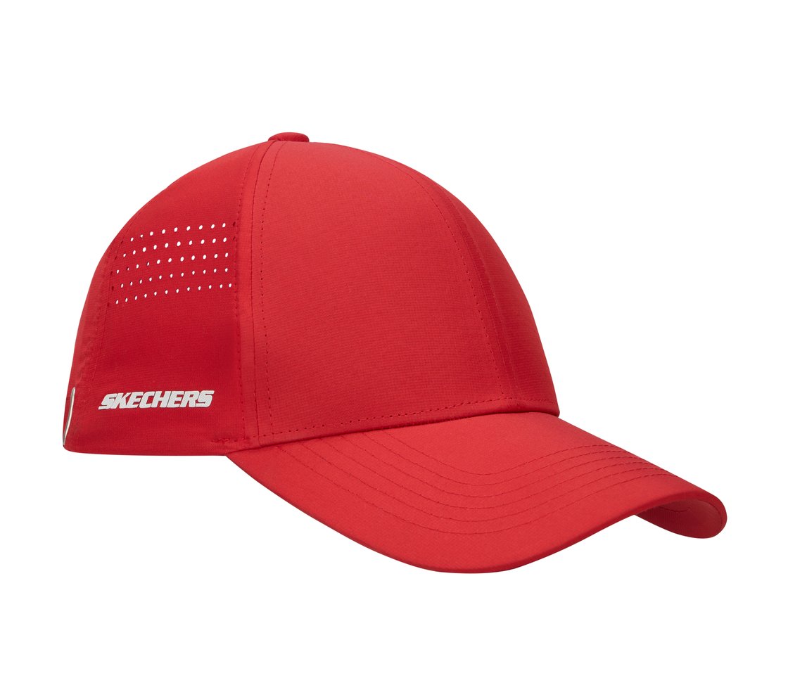 SKECHERS EMBROIDERED BB CAP, RED Accessories Top View