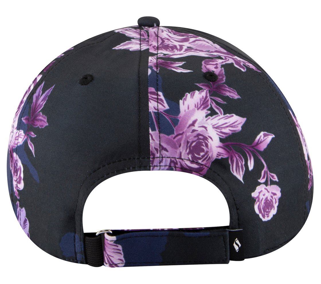 WINTER BLOOM BASEBALL HAT, BLACK/LAVENDER/PINK