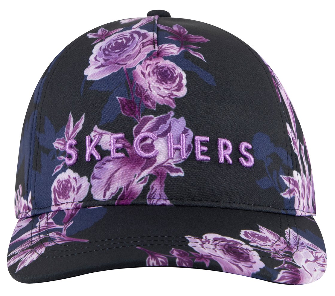 WINTER BLOOM BASEBALL HAT, BLACK/LAVENDER/PINK