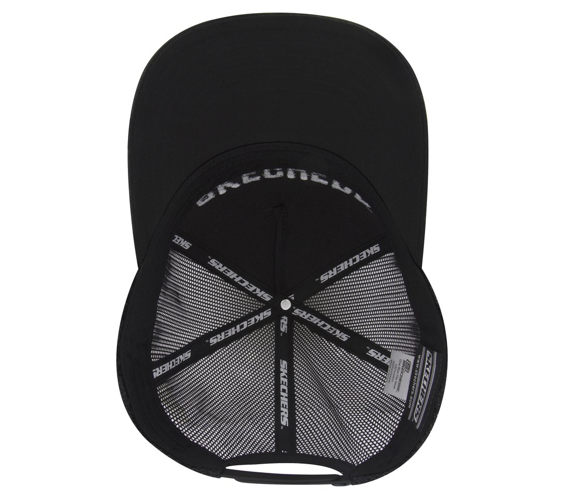 TEXTURED LOGO TRUCKER HAT, BLACK