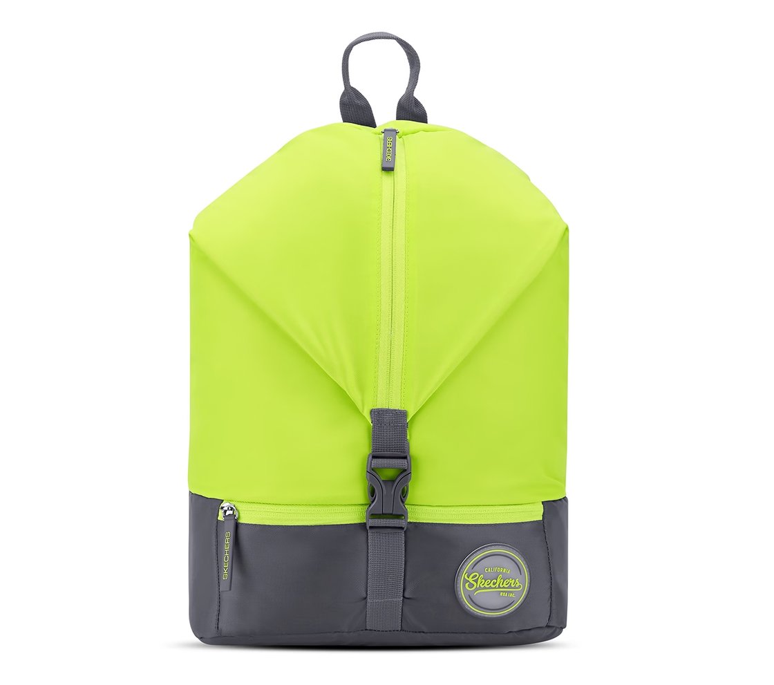 TREKKING BACKPACK WITH FRONT POCKET, GREEN/YELLOW