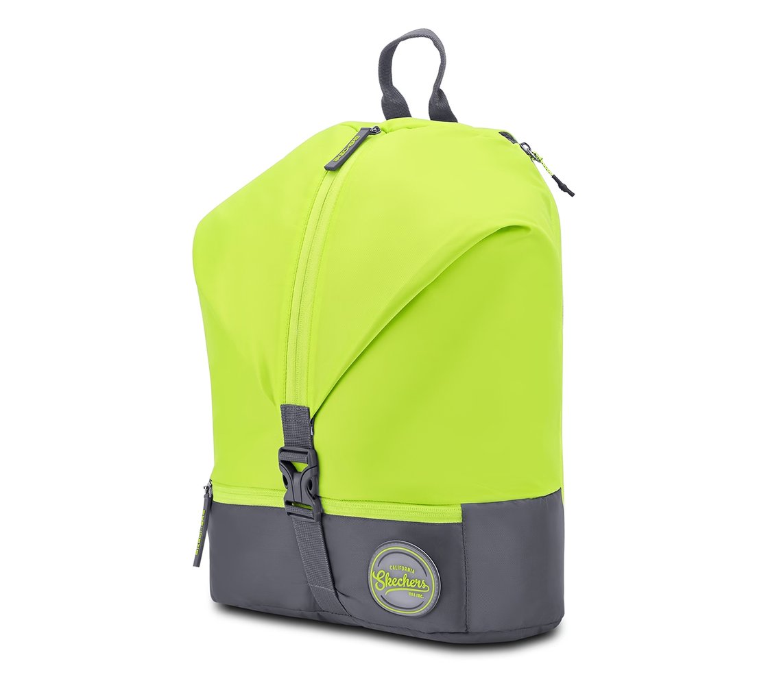 TREKKING BACKPACK WITH FRONT POCKET, GREEN/YELLOW Accessories Top View