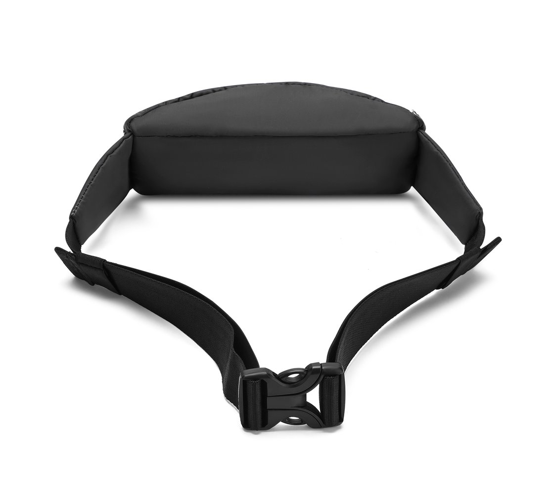 WAIST BAG WITH METALLIC ZIPPER, BBBBLACK