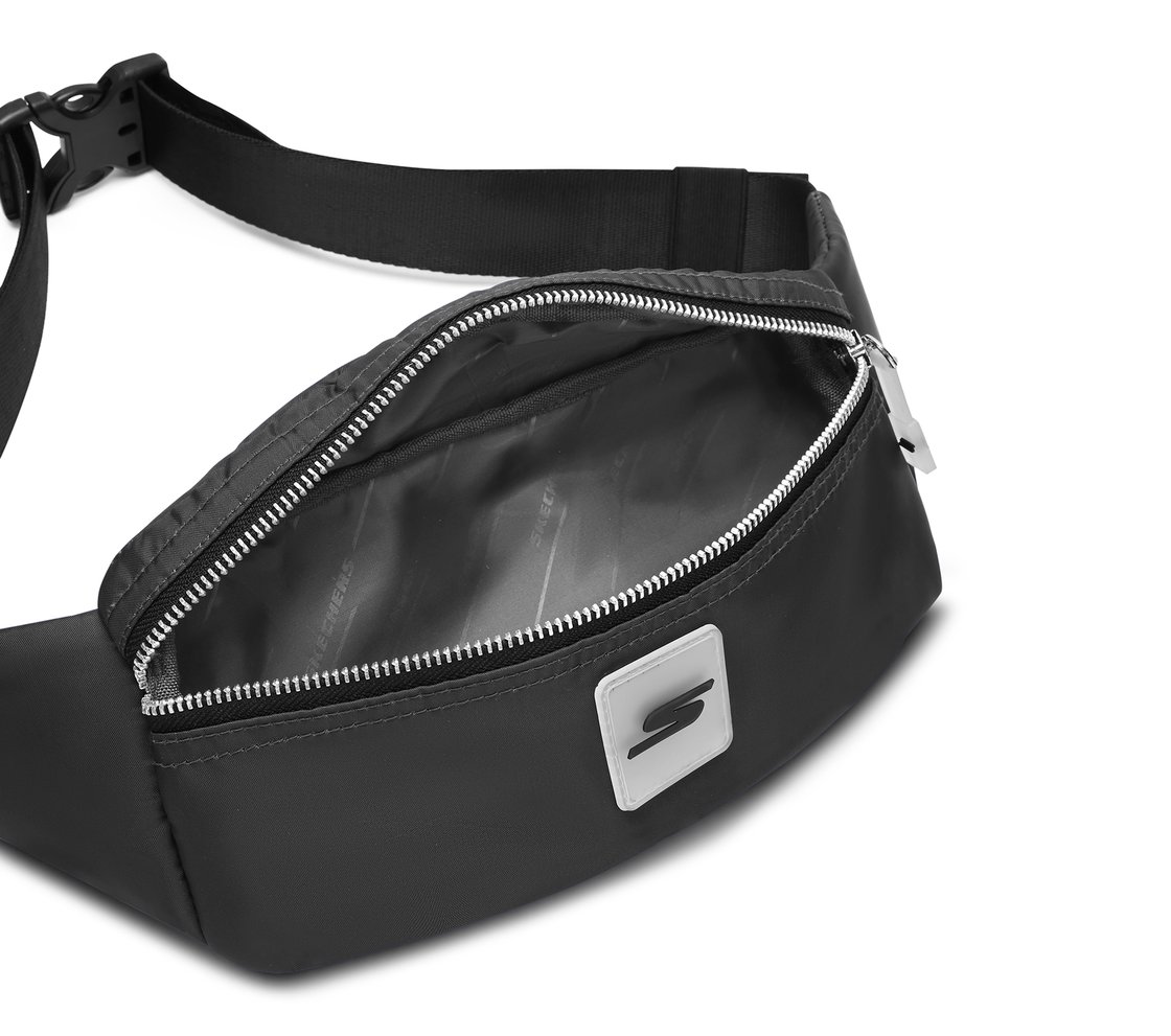 WAIST BAG WITH METALLIC ZIPPER, BBBBLACK Accessories Left View