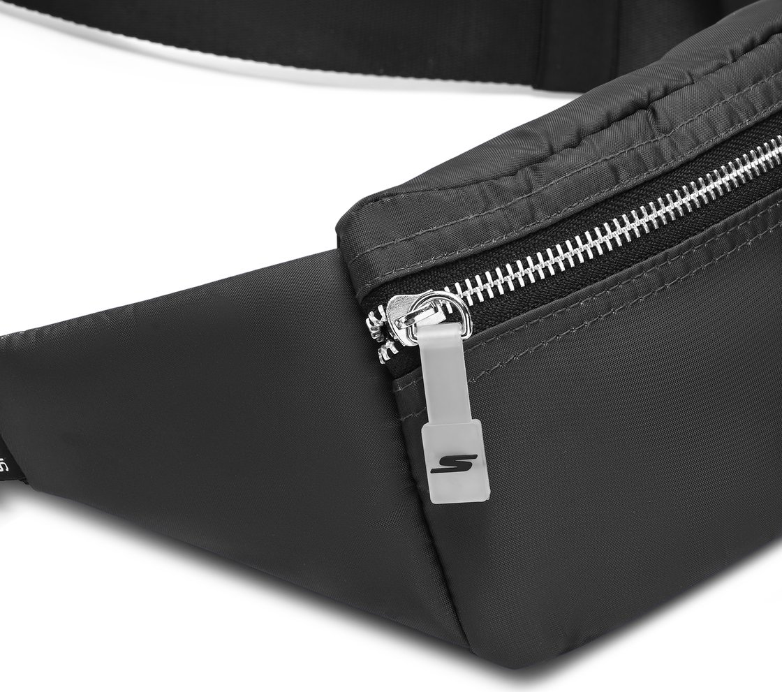 WAIST BAG WITH METALLIC ZIPPER, BBBBLACK Accessories Right View