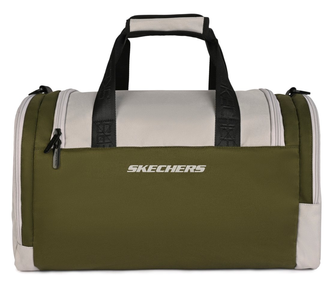 MONOCHROME DUFFLE BAG WITH MESH DETAILED, OLIVE Accessories Left View