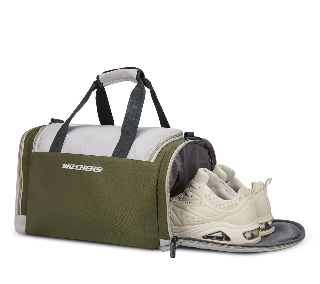 MONOCHROME DUFFLE BAG WITH MESH DETAILED, OLIVE Accessories Right View