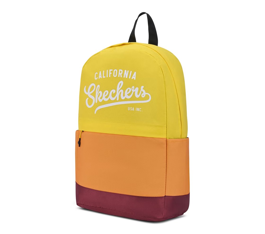 Mini Backpack With Single Compartment, YELLOW/ORANGE Accessories Top View