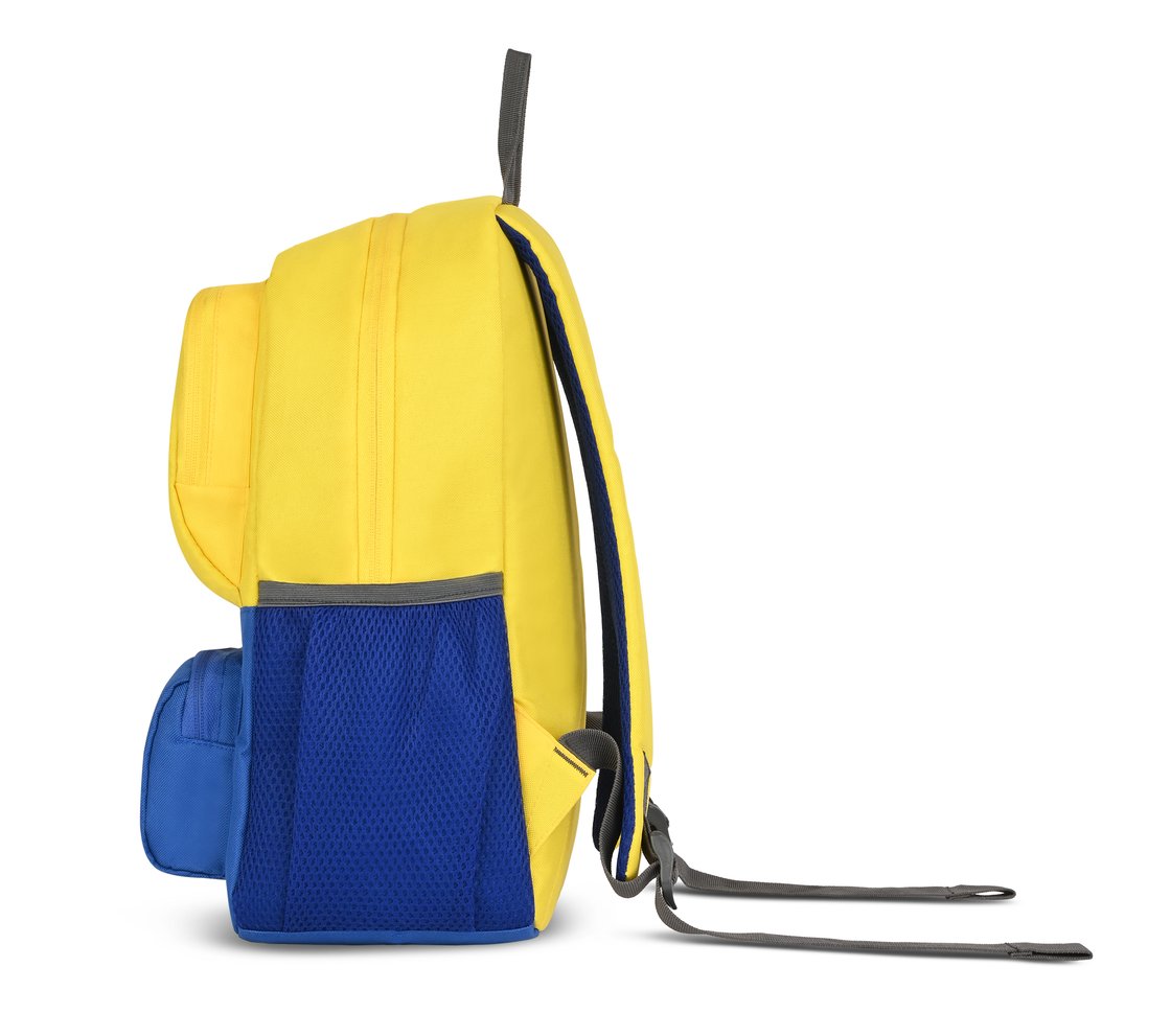 MINI BACKPACK WITH SINGLE COMPARTMENT, BLUE/YELLOW Accessories Bottom View