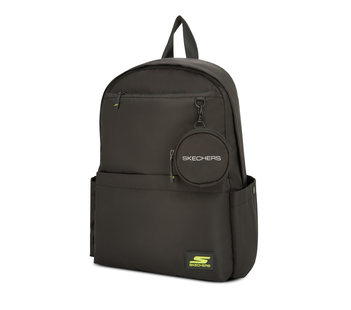 MICRO POLYESTER SINGLE COMPARTMENT & COIN POUCH BACKPACK, BLACK Accessories Top View