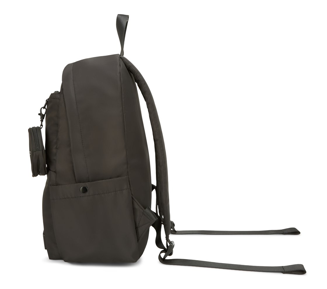 MICRO POLYESTER SINGLE COMPARTMENT & COIN POUCH BACKPACK, BLACK Accessories Bottom View