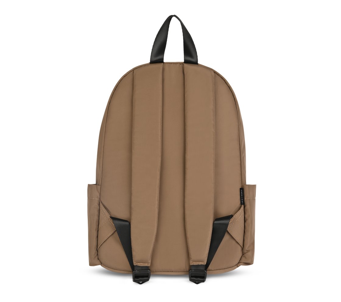 MICRO POLYESTER SINGLE COMPARTMENT & COIN POUCH BACKPACK, BROWN Accessories Left View