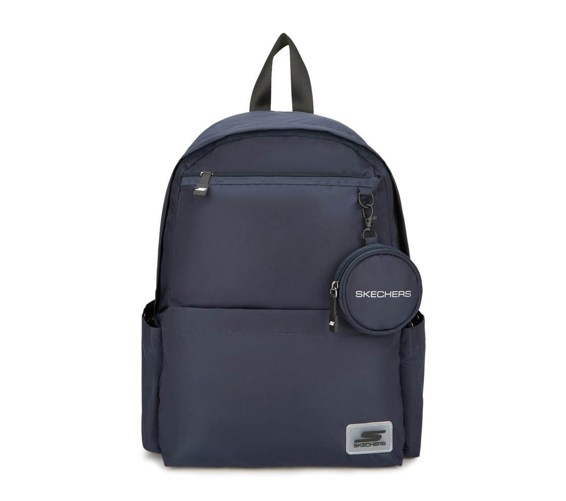 MICRO POLYESTER SINGLE COMPARTMENT & COIN POUCH BACKPACK, DARK NAVY Accessories Lateral View