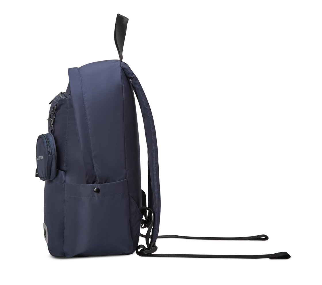 MICRO POLYESTER SINGLE COMPARTMENT & COIN POUCH BACKPACK, DARK NAVY Accessories Bottom View