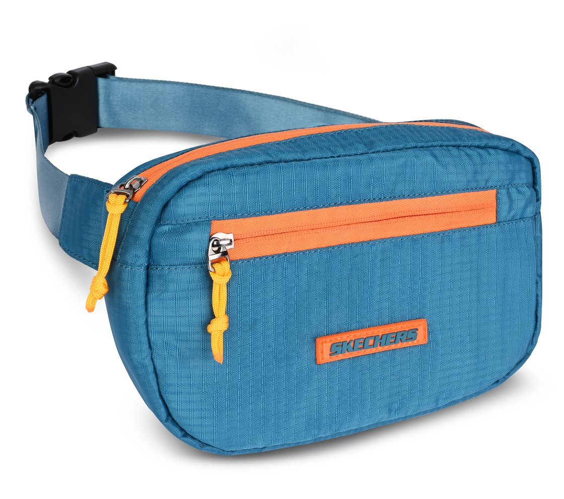 SKECHERS COLORBLOCK WAISTBAG, TURQ/ORG Accessories Top View