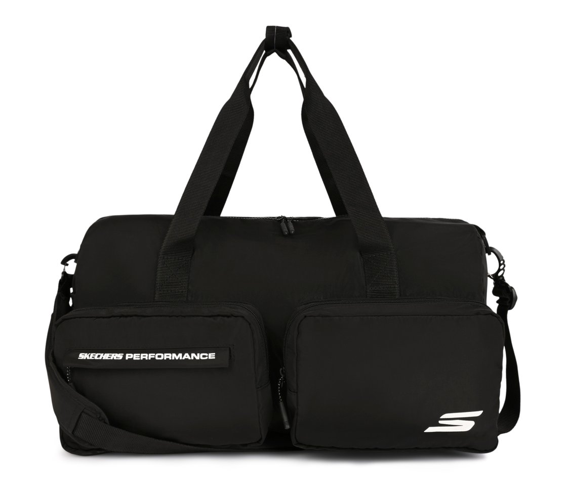 SKECHERS DUAL POCKET GYM DUFFEL, BLACK Accessories Lateral View