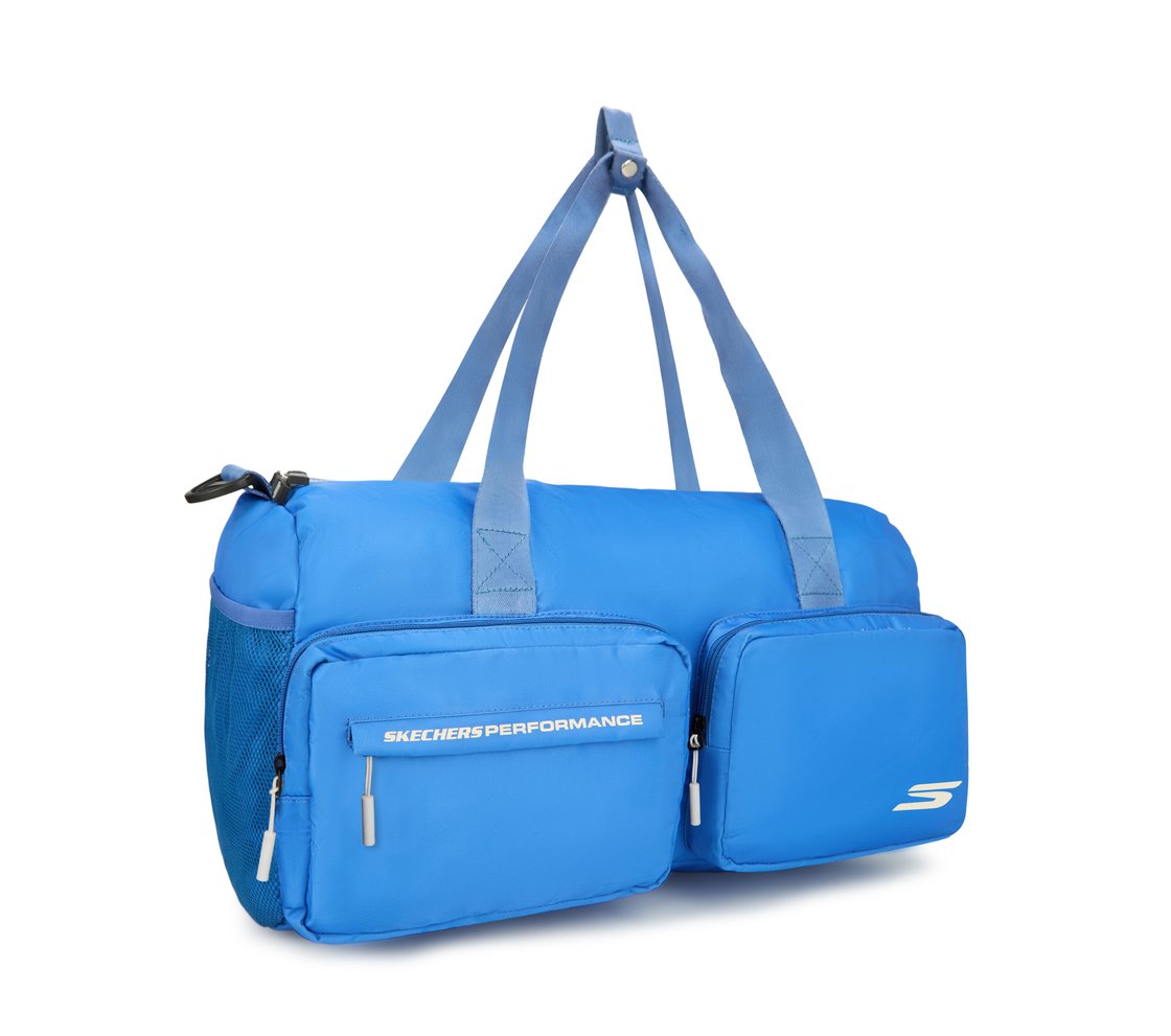 SKECHERS DUAL POCKET GYM DUFFEL, BLUE Accessories Top View
