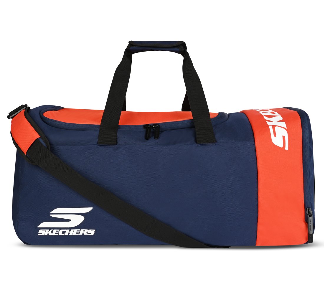 SKECHERS SPECIALITY COLORBLOCK KIT DUFFEL, ORANGE/NAVY Accessories Lateral View