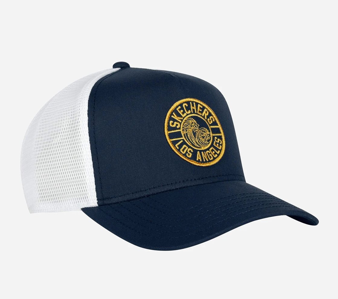 BEACH TRUCKER HAT, NNNAVY Accessories Left View