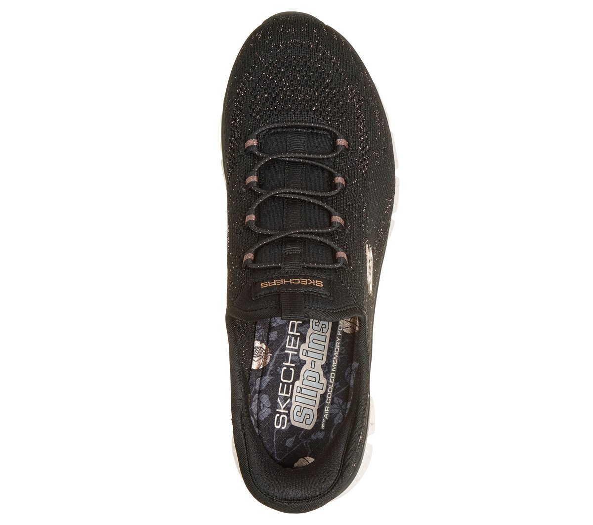 Skechers Slip-ins: Glide-Step - Copper Bloom — BLACK / ROSE GOLD