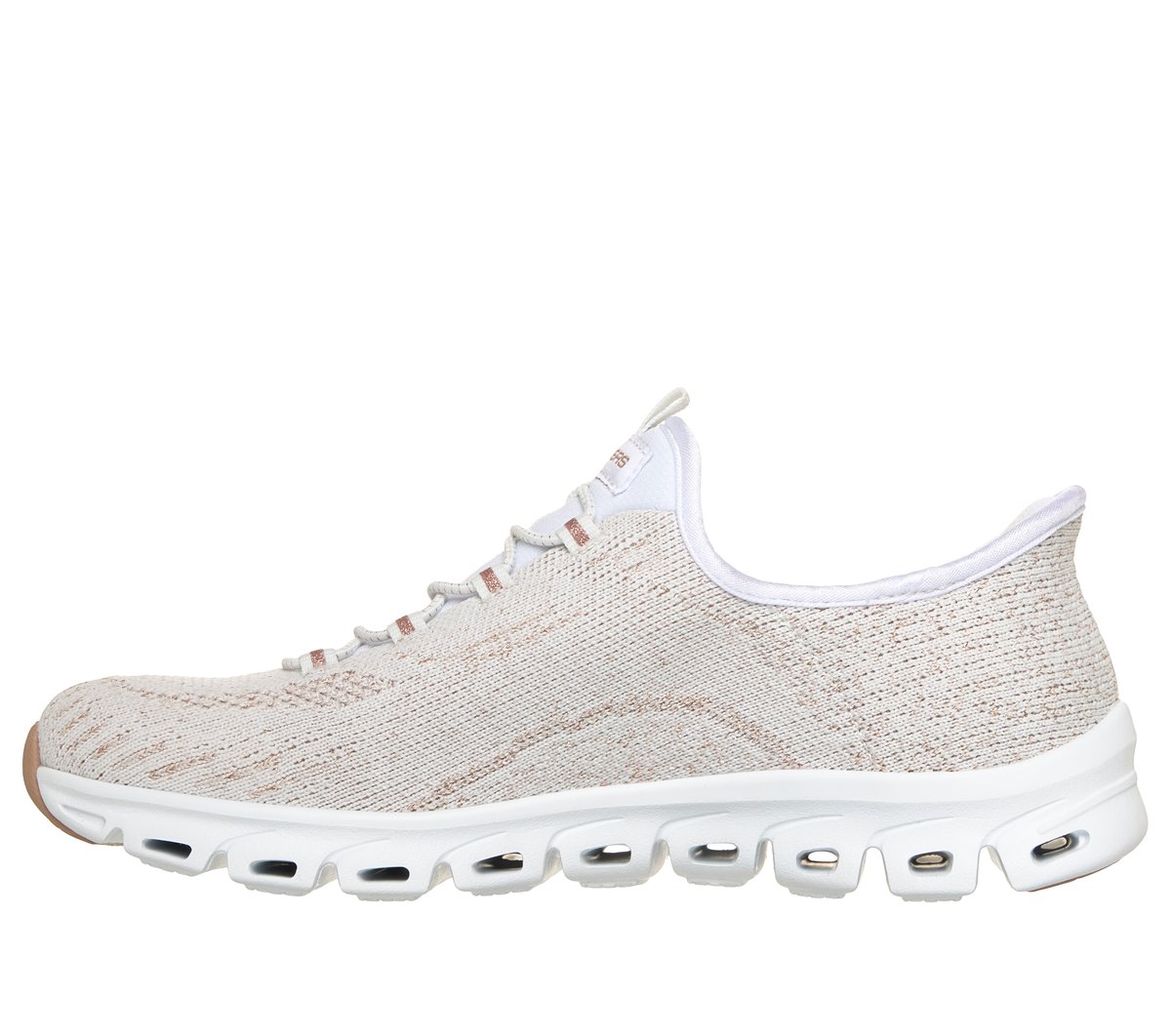 Skechers Slip-ins: Glide-Step - Copper Bloom — WHITE / ROSE GOLD