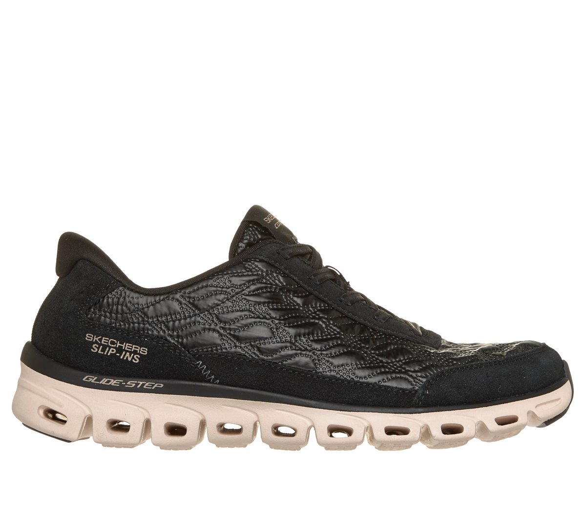 Skechers Slip-ins: Glide-Step - Cozy Fit Sanctuary — BLACK / NATURAL