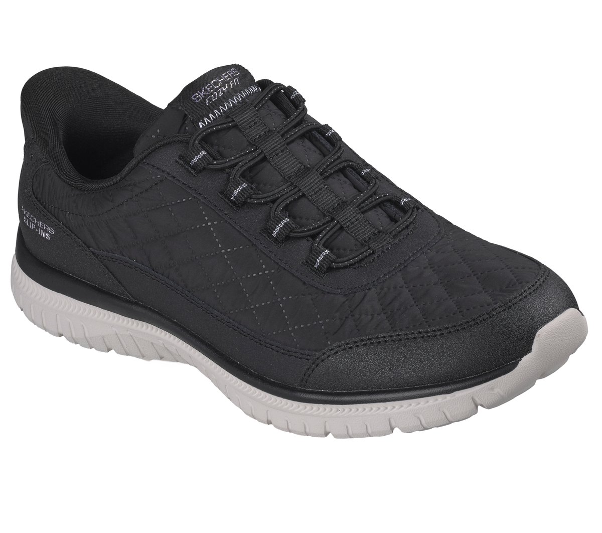 Skechers Slip-ins: Virtue - Cozy Fit Settle In — BLACK / WHITE