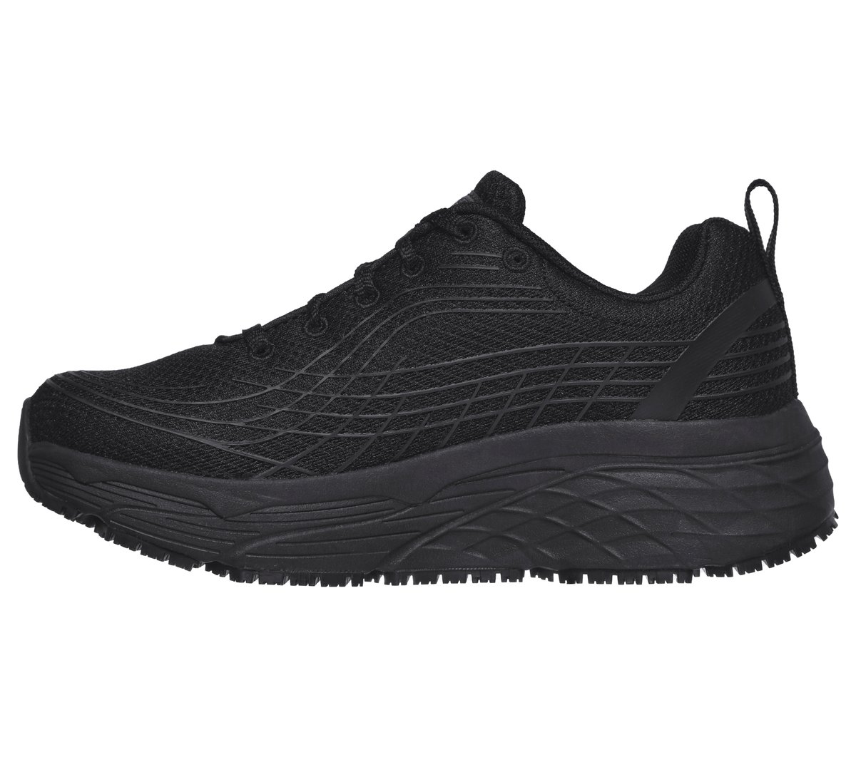 Work Slip-Resistant Relaxed Fit: Max Cushioning Elite — BLACK
