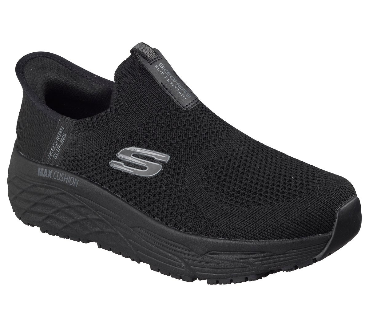Skechers Slip-ins Work Slip-Resistant: Max Cushioning Elite - Riclan — BLACK