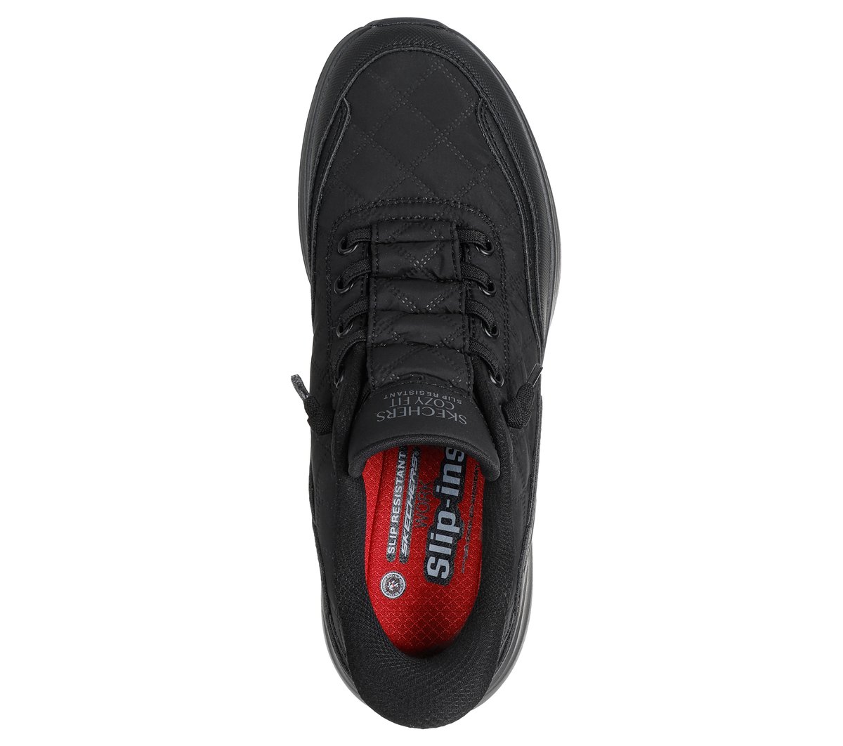 Skechers Slip-ins Work Slip-Resistant: Contour Foam - Cozy Fit — BLACK