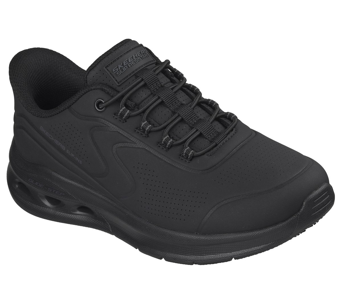 Skechers Slip-ins Work Slip-Resistant Relaxed Fit: Arc Waves 2.0 — BLACK