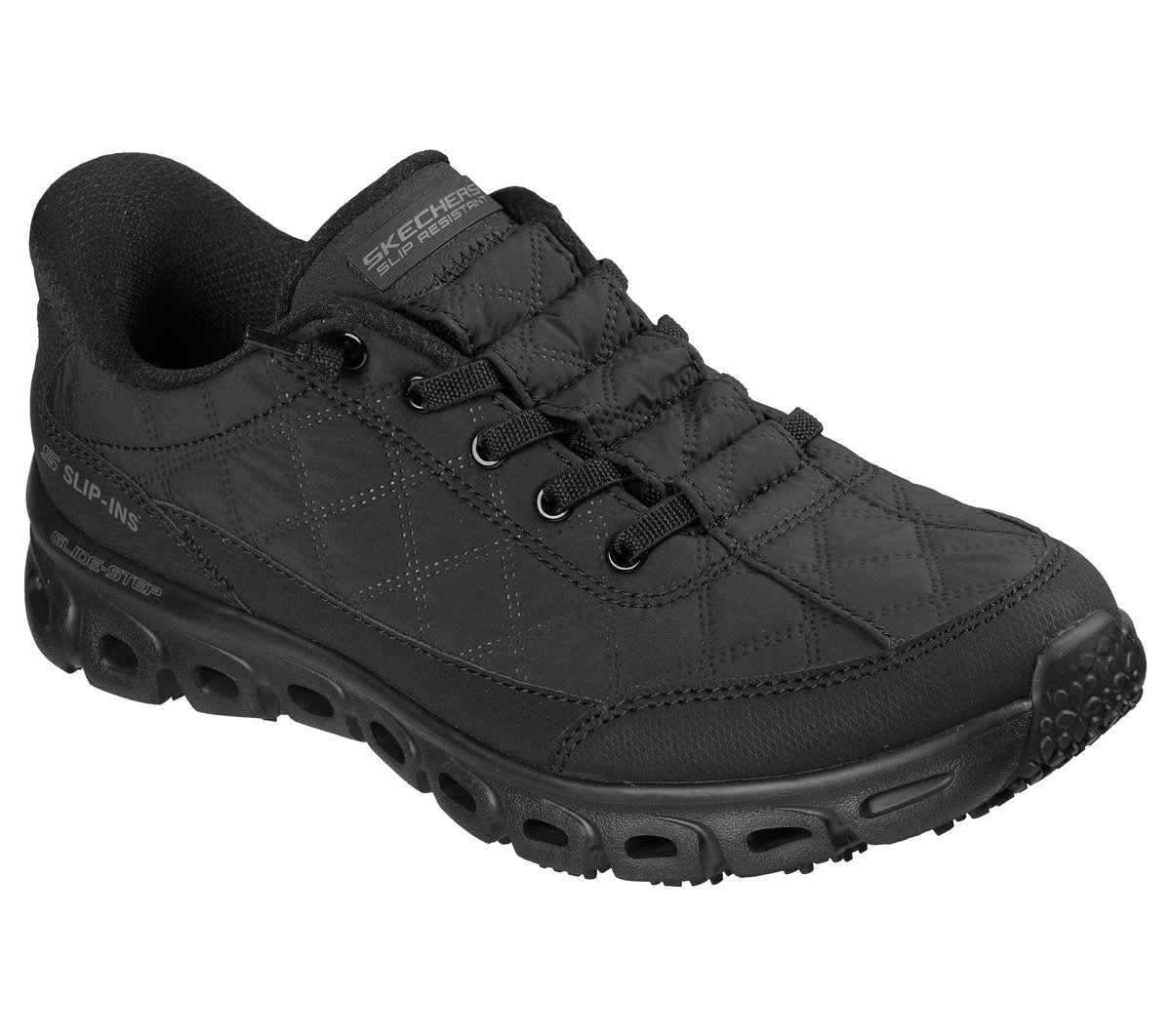 Skechers Slip-ins Work Slip-Resistant: Glide-Step - Cozy Fit Zhova — BLACK