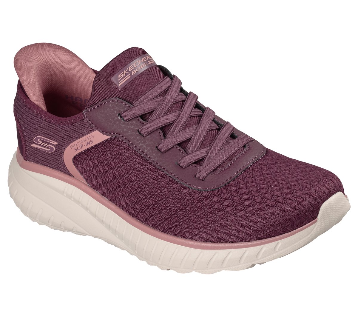 Skechers Slip-ins: BOBS Sport Squad Chaos - Stroke of Luck — BURGUNDY
