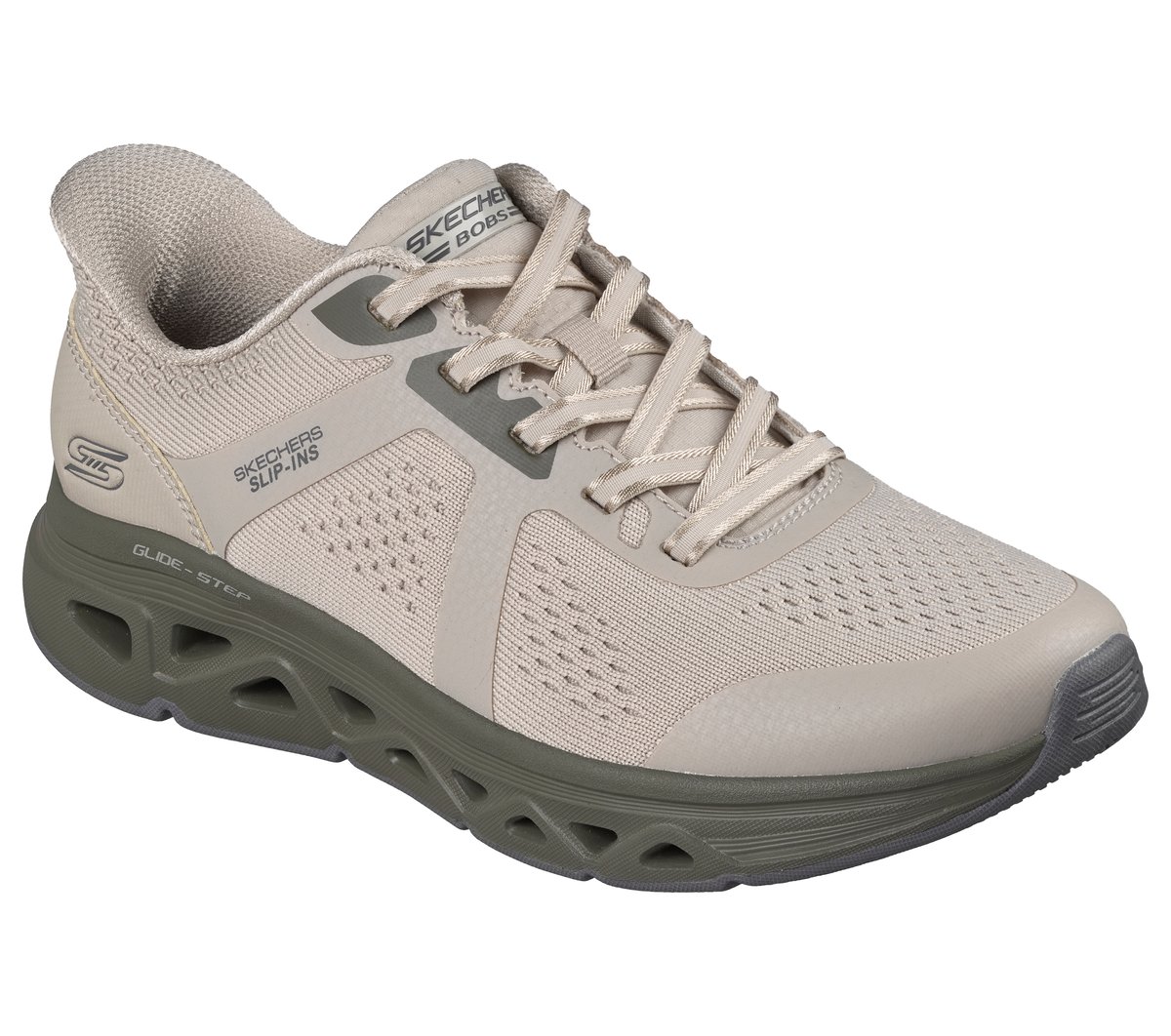 Skechers Slip-ins: BOBS Sport Arc Waves Remix - Get Grounded — NATURAL / OLIVE