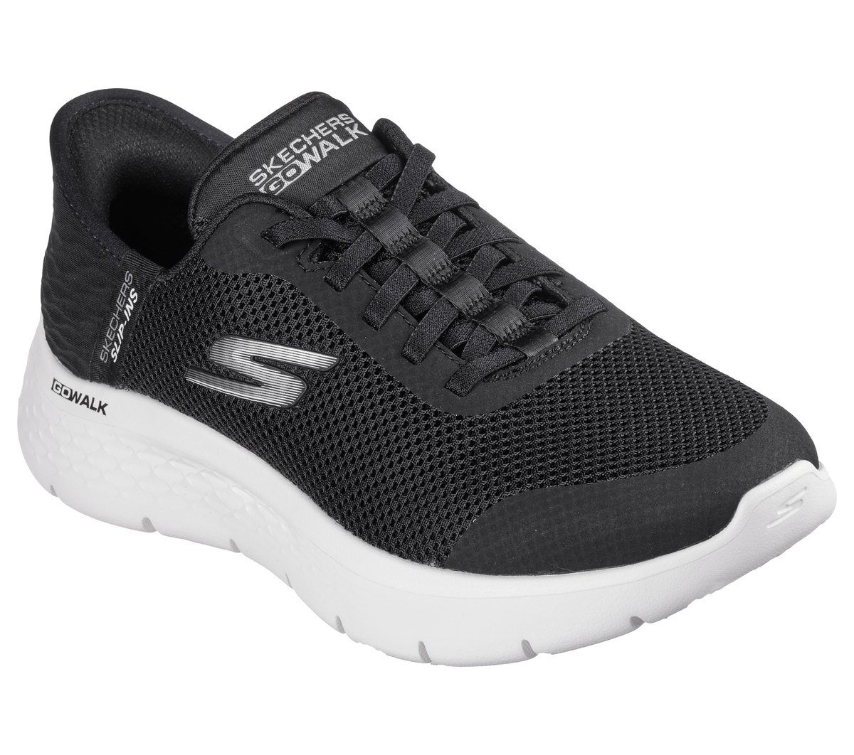 Skechers Slip-ins: GO WALK Flex - Grand Entry — BLACK / WHITE