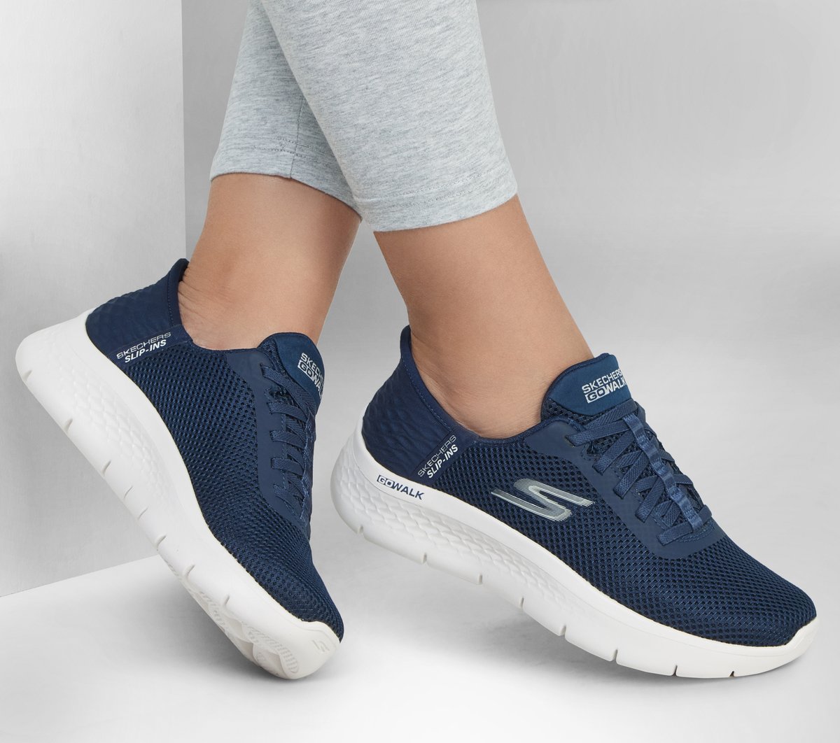 Skechers Slip-ins: GO WALK Flex - Grand Entry — NAVY / WHITE