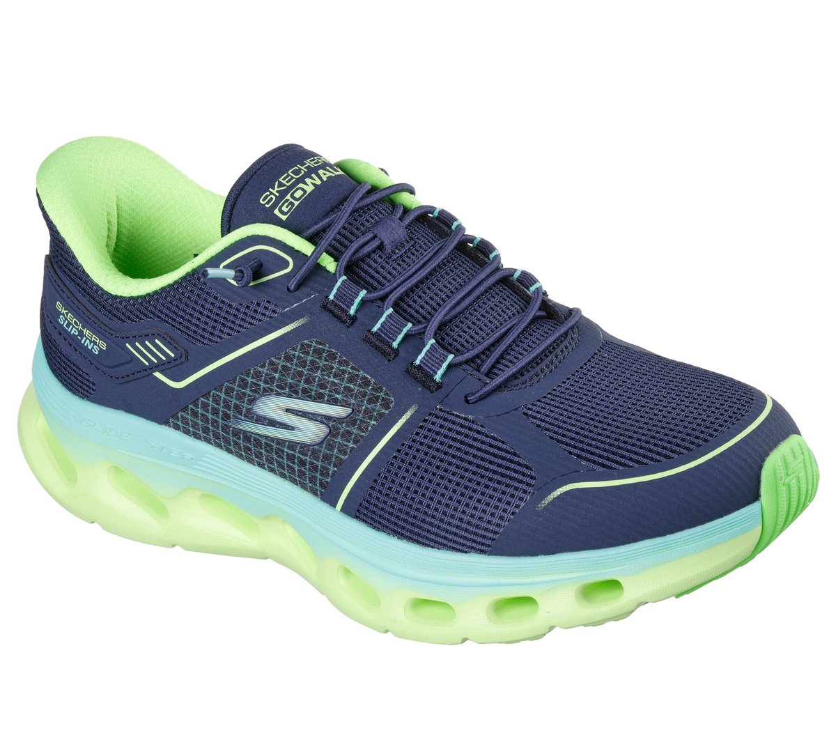 Skechers Slip-ins: GO WALK Glide-Step 2.0 - Elektra — NAVY / LIME