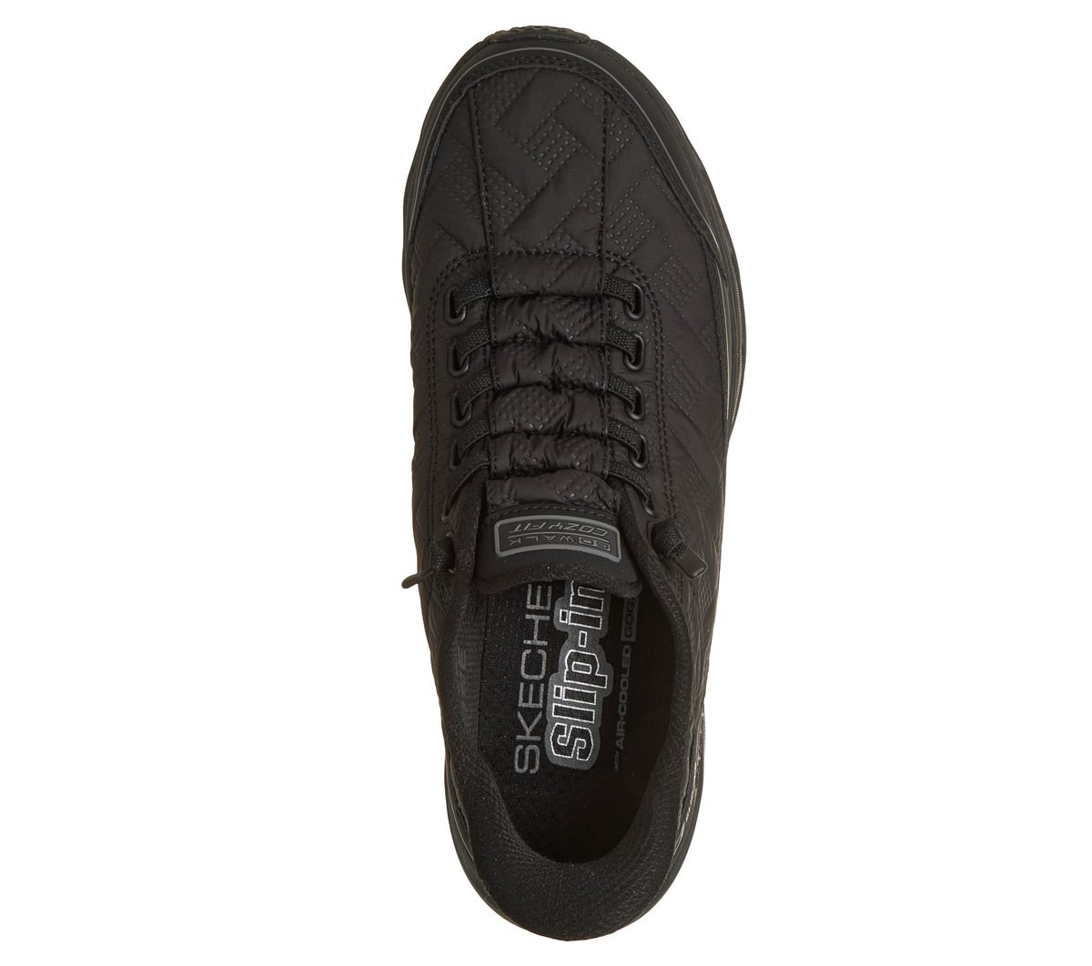 Skechers Slip-ins: GO WALK Glide-Step 2.0 - Cozy Fit Walker — BLACK
