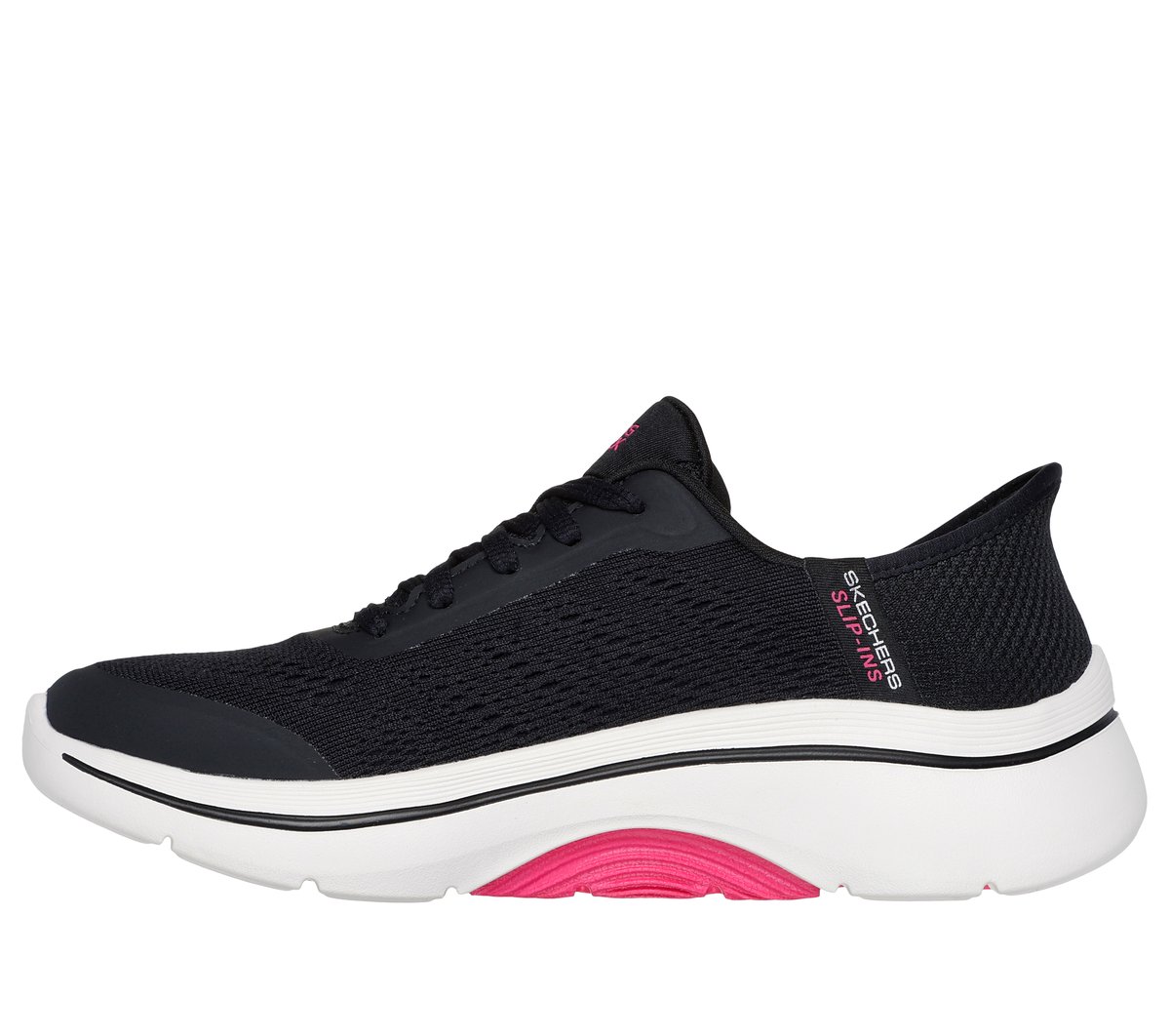 Skechers Slip-ins: GO WALK Arch Fit 2.0 — BLACK / HOT PINK