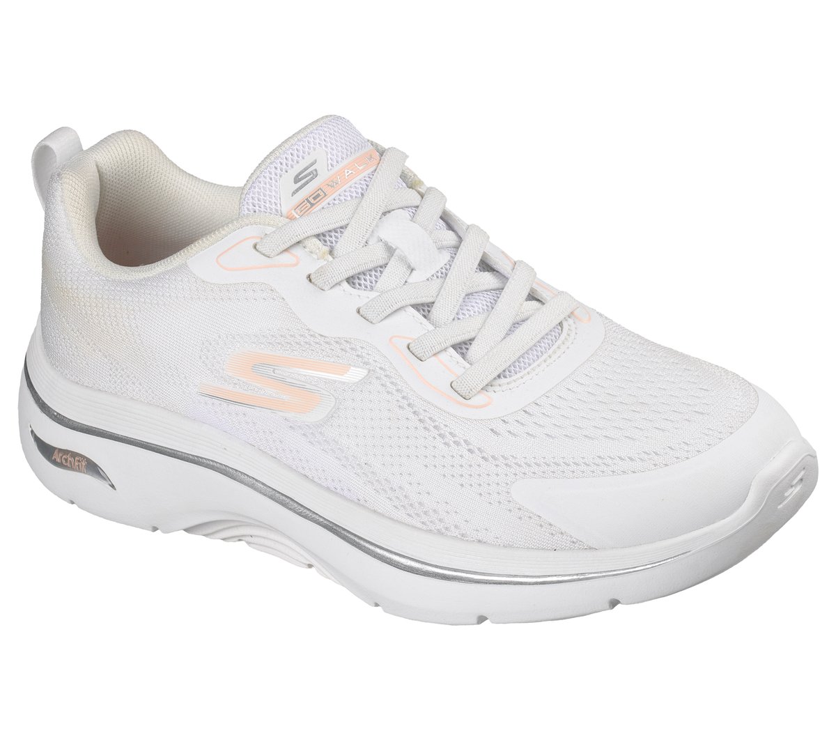 GO WALK Arch Fit 2.0 - Cassy — WHITE / CORAL