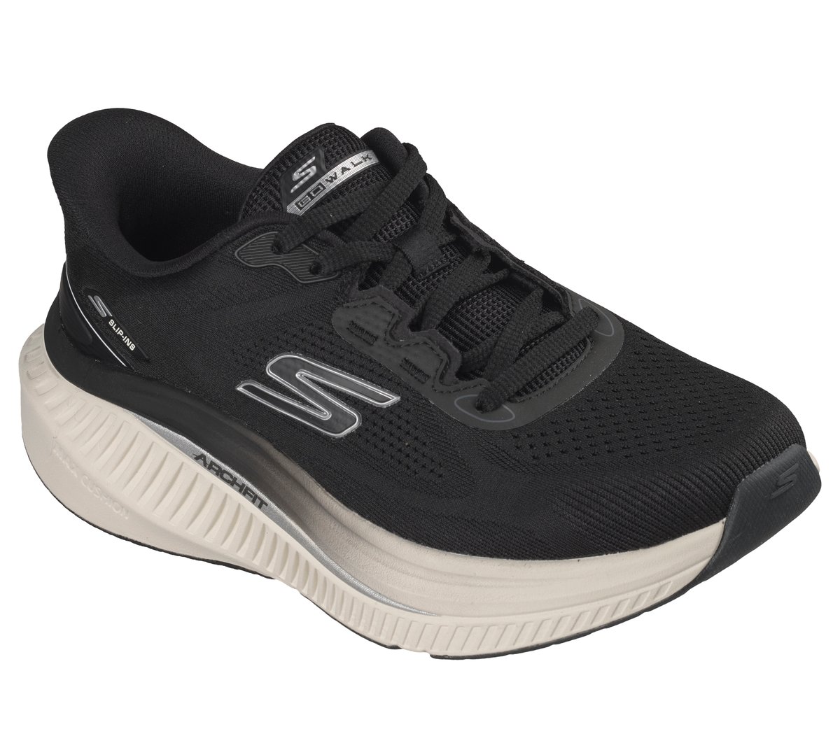 Skechers Slip-ins: GO WALK Max Cushioning Arch Fit - Aria — BLACK / WHITE