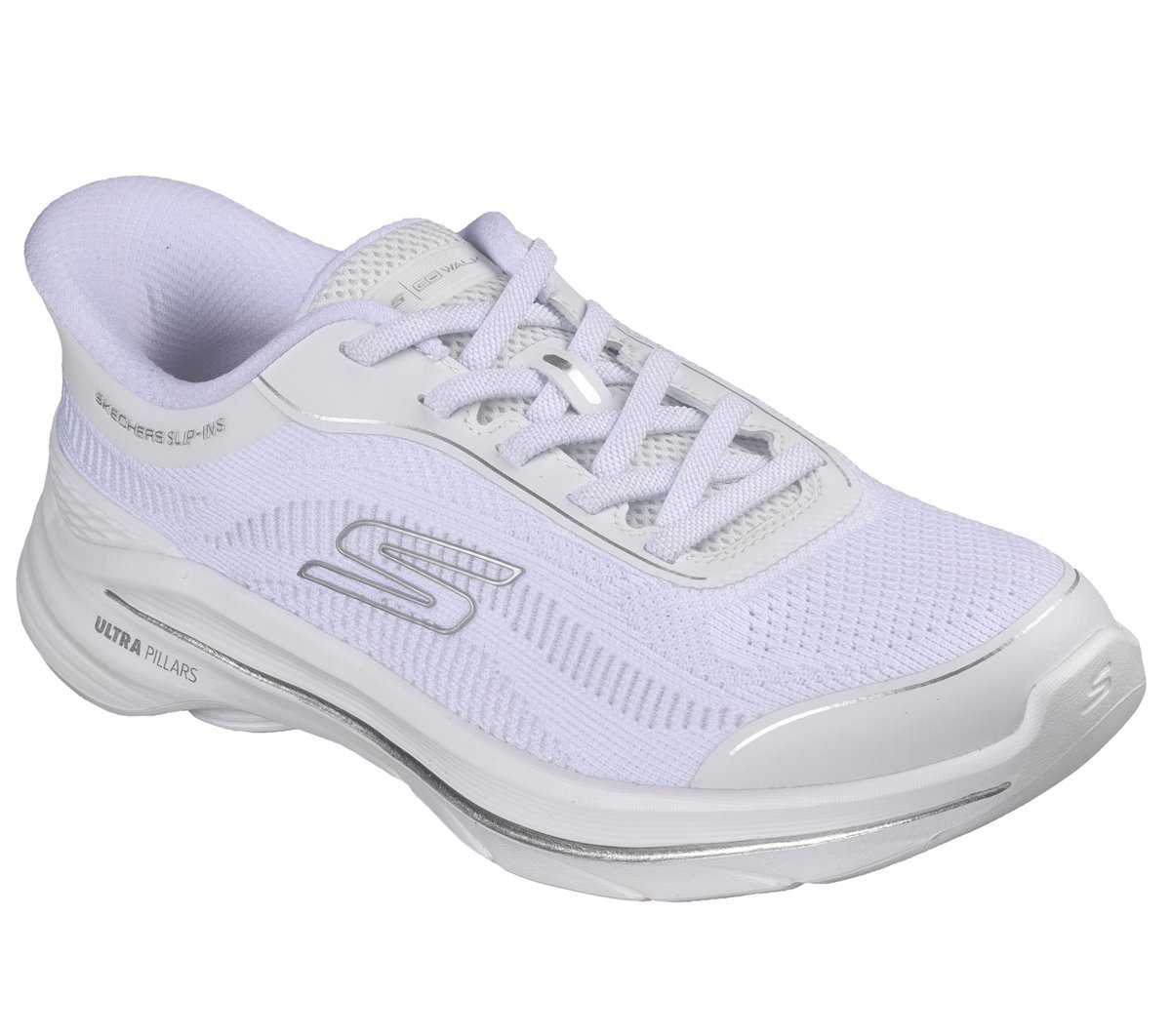 Skechers Slip-ins: GO WALK 8 - Rylee — WHITE / SILVER