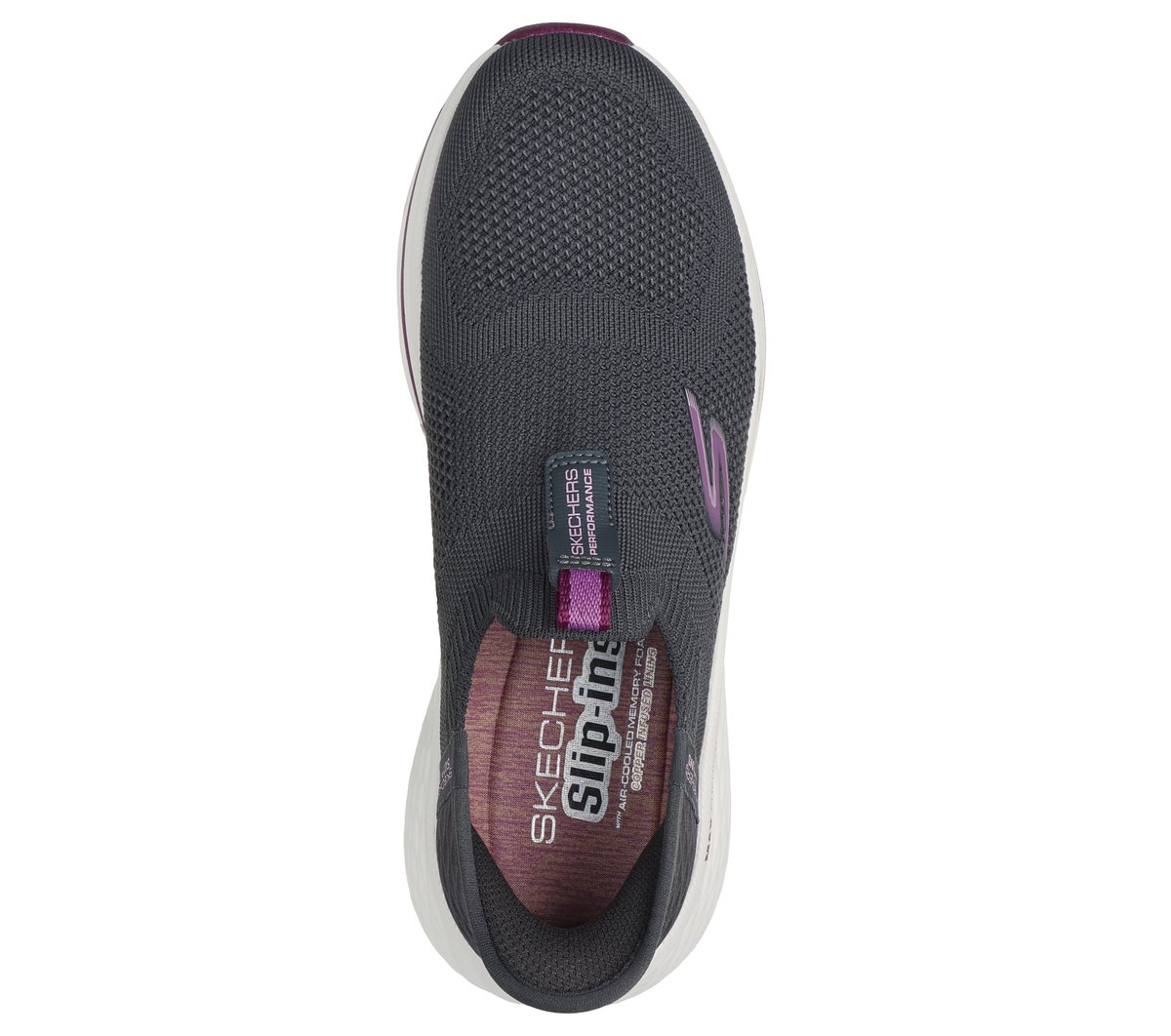 Skechers Slip-ins: Max Cushioning Elite 2.0 — CHARCOAL/BURGUNDY