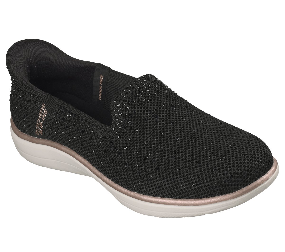 Skechers Slip-ins: On-The-GO Flex Radiant - Dazzled — BLACK / ROSE GOLD