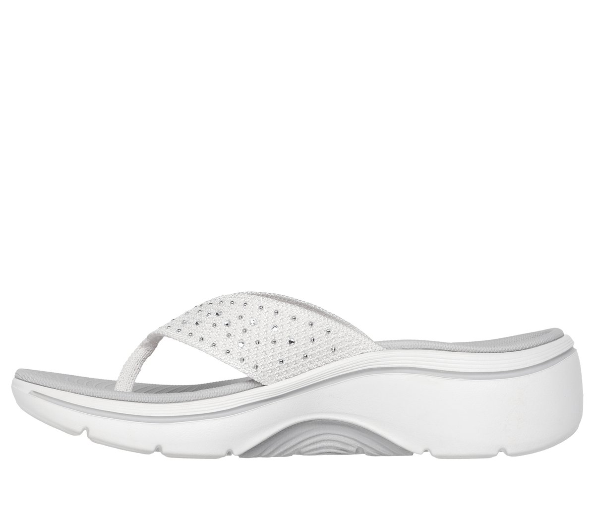 GO WALK Arch Fit 2.0 Sandal - Claire — WHITE / SILVER