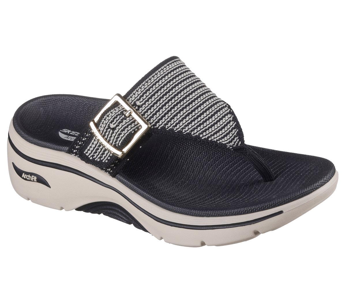 GO WALK Arch Fit 2.0 Sandal - Resort Day — BLACK / NATURAL